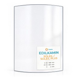 Edilkamin SOLEIL / SOLEIL PLUS Glas - in sich gebogenes Kaminglas für Pelletofen