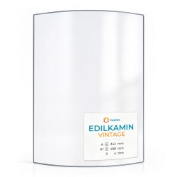 Vitre Edilkamin VINTAGE - Verre Courbe Sérigraphié pour poêle à granulés