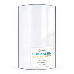 Edilkamin ECOSTAR CURVA Glas - in sich gebogenes Kaminglas für Kaminofen