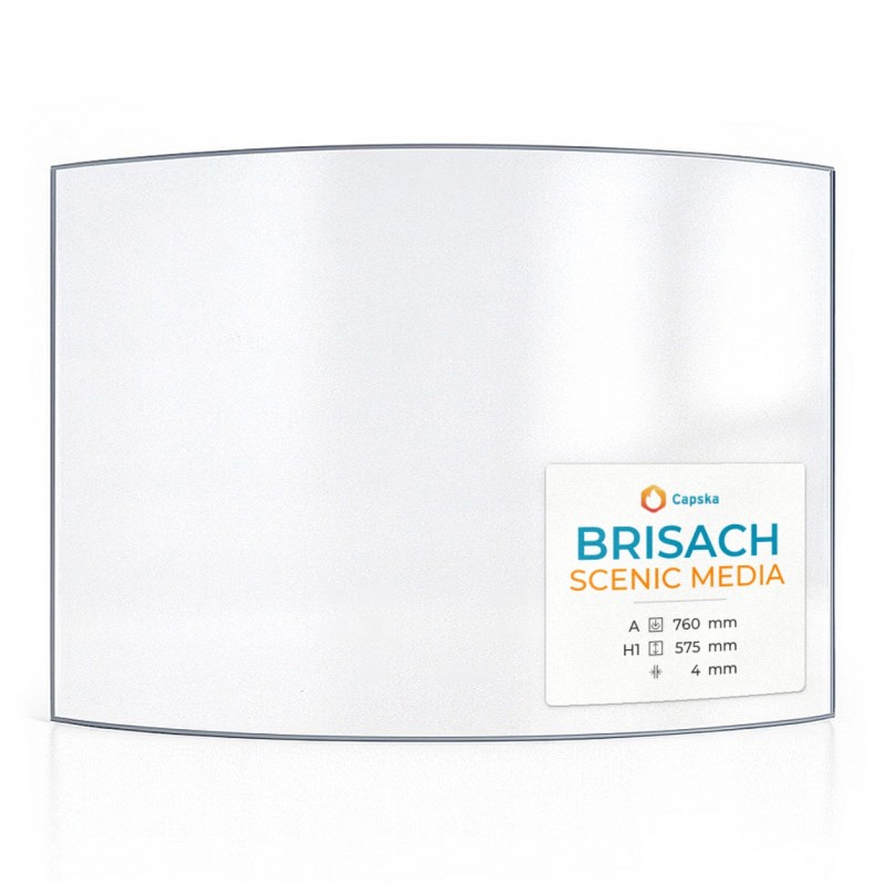 Brisach SCENIC MEDIA Glas - gebogenes Kaminglas für Kaminofen