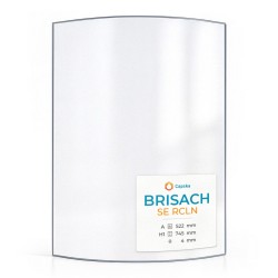 Brisach SE RCLN Glass - Curved glass panel for fireplace insert