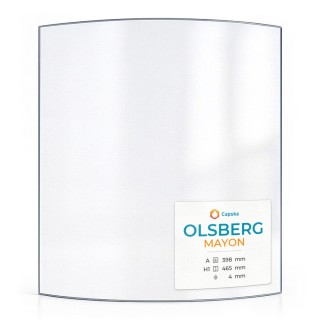 Olsberg MAYON Glas - Kaminglas gebogen - Hitzebeständig bis 760°