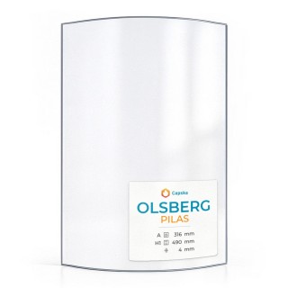 OLSBERG PILAS Glass - Curved Glass Panel for Wood Burning Stove