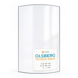 Olsberg TAURUS AQUA Glas - in sich gebogenes Kaminglas für Kaminofen