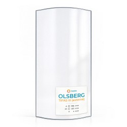Vitre extérieure courbe Olsberg Tipas III - 396 x 813 mm