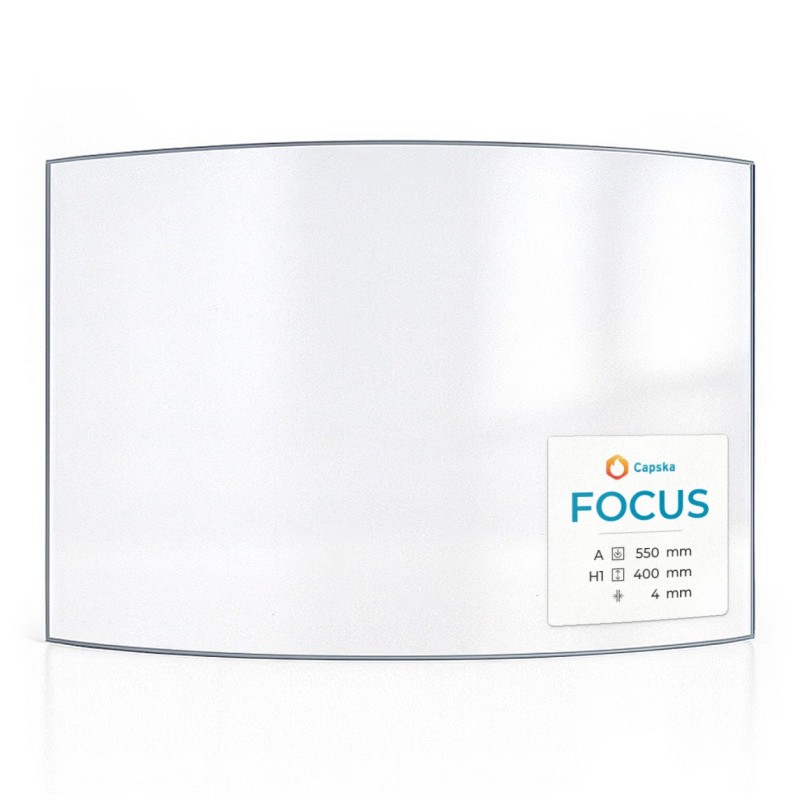 Vitre Focus 550X400 - Verre Courbe pour poêle à bois