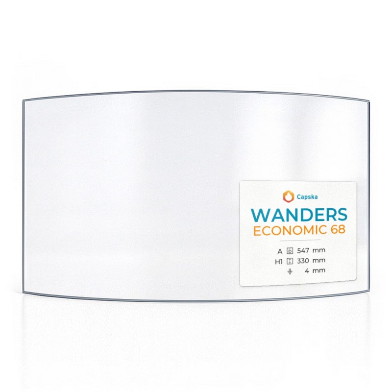 Wanders ECONOMIC 68 Glass - Curved Fireplace Panel
