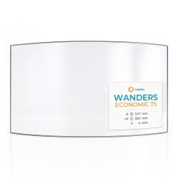 Wanders ECONOMIC 75 Glass - Curved glass panel for fireplace insert
