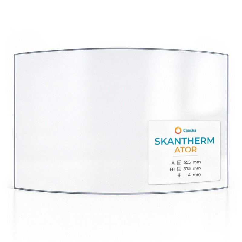 Skantherm ATOR Glas - Kaminglas gebogen - 555x375x4 mm