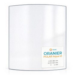 Oranier POLAR AQUA VI Glass - Curved glass panel for wood burning stove