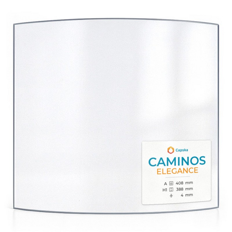Caminos ELEGANCE Glas - gebogenes Kaminglas für Kaminofen
