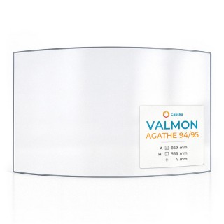 Valmon AGATHE 94/95 Curved Glass Panel for Fireplace Insert