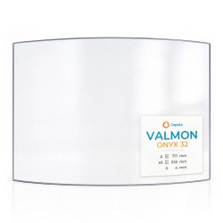 Valmon ONYX 32 Glass - Curved glass panel for fireplace insert