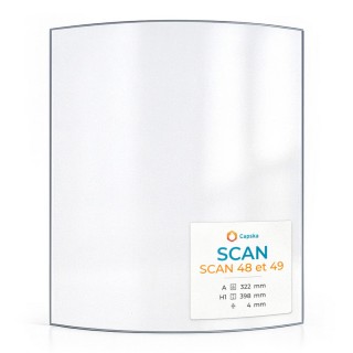 Vitre Scan SCAN 48 ET 49 - Verre Courbe pour poêle à bois