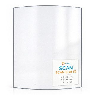 Glas für Kaminofen SCAN 51 et 52 - gebogenes Design