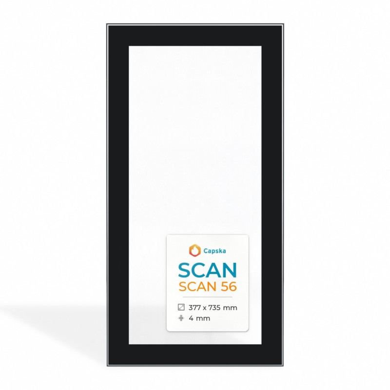 SCAN 56 Glass - Rectangular Panel for Wood Burning Stove