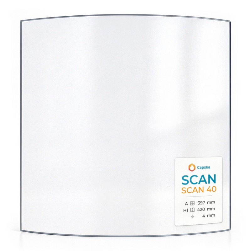 Scan SCAN 40 Glass - Curved glass panel for wood burning stove