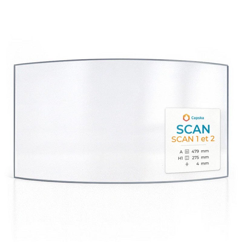 SCAN 1 & 2 Curved Glass Panel for Wood Burning Stove