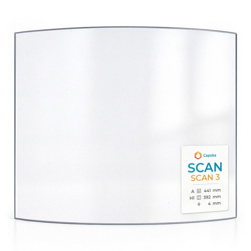 Glas SCAN 3 für Kaminofen - gebogenes Kaminglas