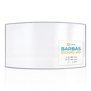 Vetro Barbas ESCAMO 400 - Vetro Curvo per inserto caminetto