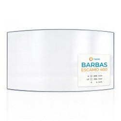 Barbas ESCAMO 400 Glass - Curved glass panel for fireplace insert