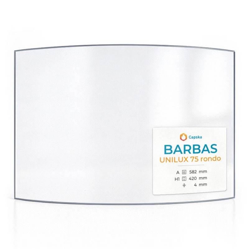 Barbas UNILUX 75 RONDO Glas - gebogenes Kaminglas für Ofen