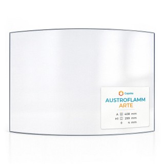 Austroflamm ARTE Glass - Curved Wood Burning Stove Panel