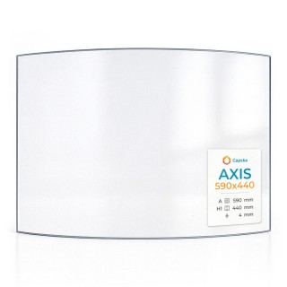 Axis 590X440 Glas - In sich gebogenes Kaminglas für Kaminofen