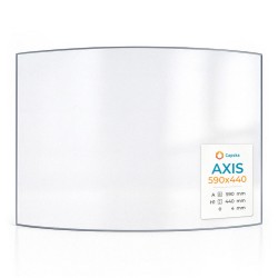 Axis 590X440 Glas - in sich gebogenes Kaminglas für Kaminofen