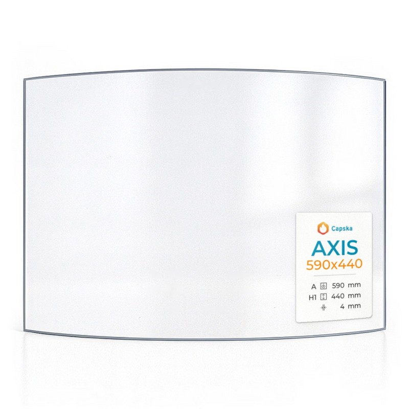 Vetro Axis 590X440 per stufa a legna - Resistente a temperature fino a 760°C