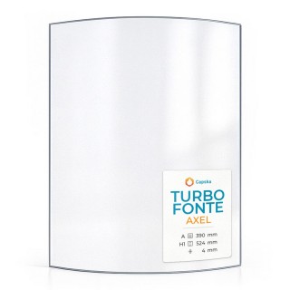 Turbo Fonte AXEL Glas - gebogenes Kaminglas für Kaminofen