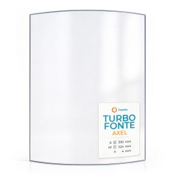 Turbo Fonte AXEL Glas - in sich gebogenes Kaminglas für Kaminofen