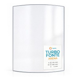 Turbo Fonte ARENA Glass - Curved glass panel for wood burning stove