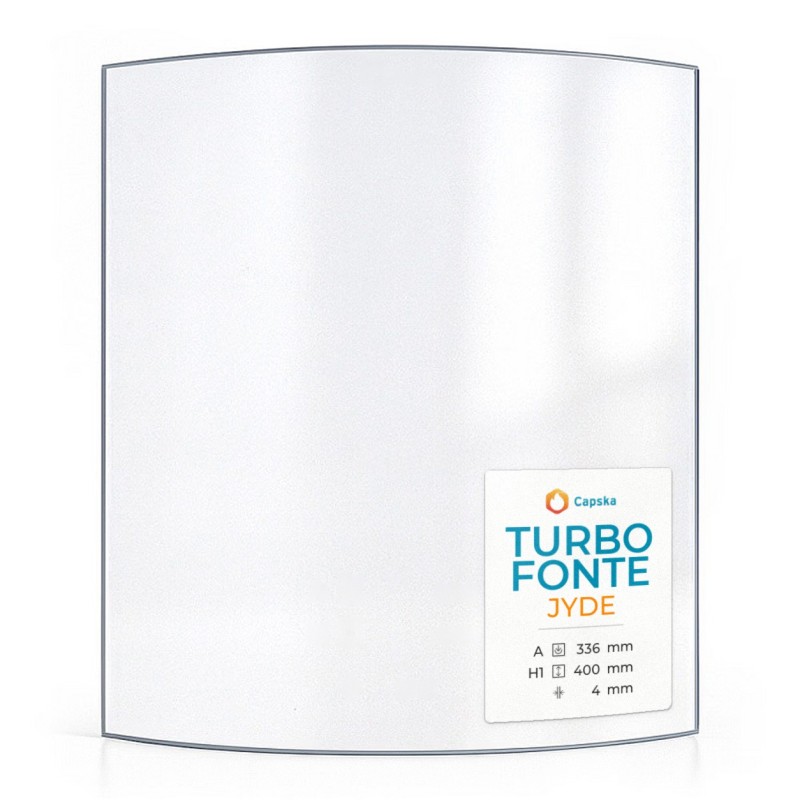 Turbo Fonte JYDE Glas - gebogenes Kaminglas für Kaminofen
