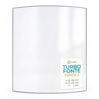 Glas für Kaminofen Turbo Fonte FORTIS 2 - gebogenes Kaminglas