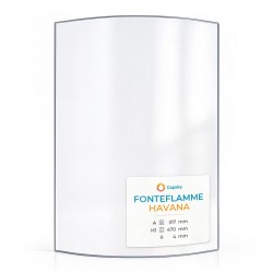 Fonteflamme HAVANA Glas - in sich gebogenes Kaminglas für Kaminofen