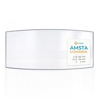 AMSTA DOMANIAL Curved Glass Panel for Wood Burning Stove