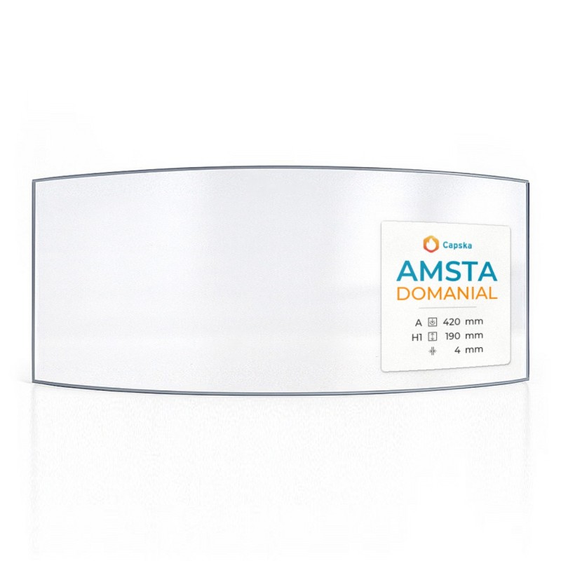 AMSTA DOMANIAL Curved Glass Panel for Wood Burning Stove