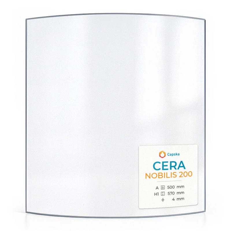 Cera NOBILIS 200 Glas - In sich gebogenes Kaminglas für Kaminofen