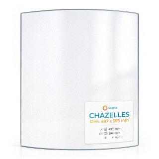 Vetro Chazelles DIM. 497 X 596 MM - Vetro Curvo per stufa a legna