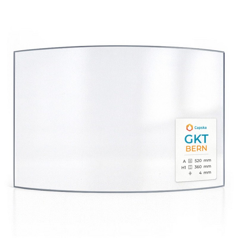 GKT BERN Glas - In sich gebogenes Kaminglas für Kaminofen