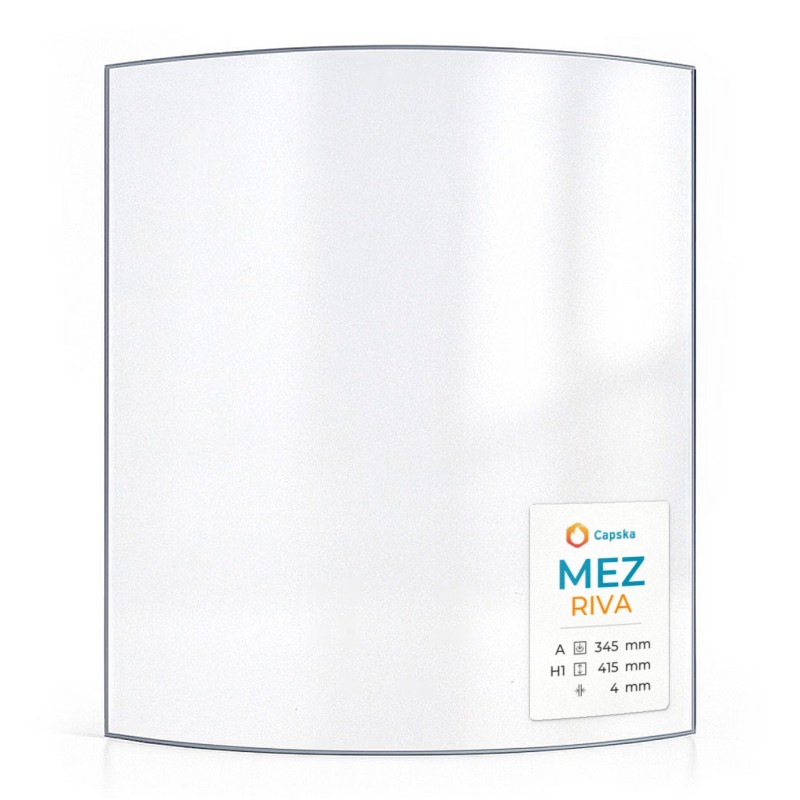 MEZ RIVA Glass - Curved Glass Panel for Wood Burning Stove