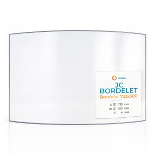 JC Bordelet 733X500 Glass - Curved Panel for Fireplace Insert