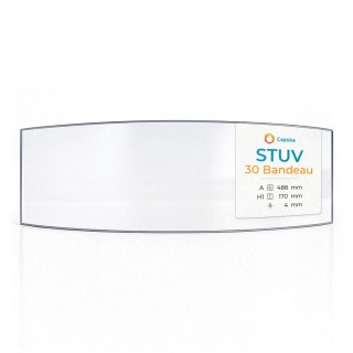 Vitre Stuv 30 BANDEAU - Verre Courbe pour poêle à bois