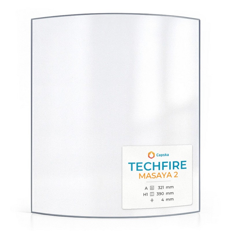 Techfire MASAYA 2 Glas - Kaminglas für Kaminofen