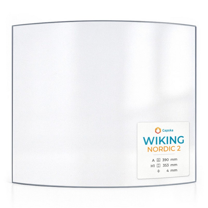 Wiking NORDIC 2 Glas - in sich gebogenes Kaminglas für Kaminofen