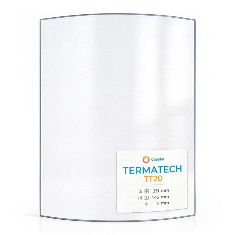 Vitre Termatech TT20 - Verre Courbe pour poêle à bois