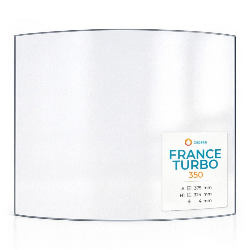 Vitre France Turbo 350 - Verre Courbe pour poêle à bois