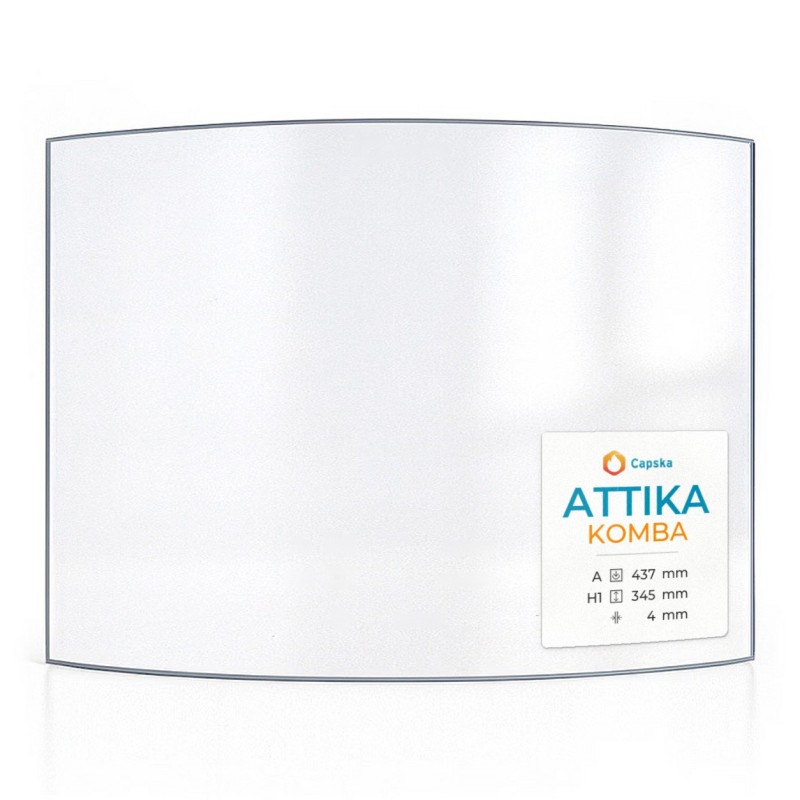Attika KOMBA Glas - In sich gebogenes Kaminglas für Kaminofen