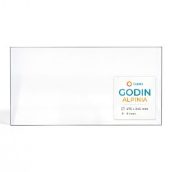 Godin ALPINIA Glass - Rectangular glass panel for wood burning stove
